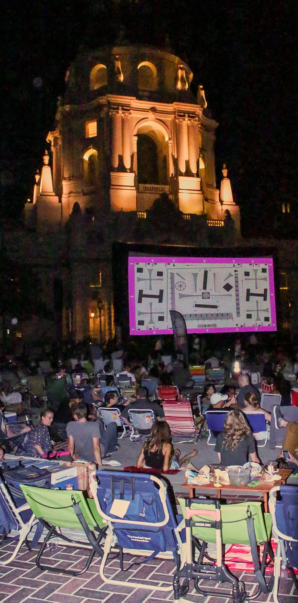 Tickets were sold out to see The Goonies in Centennial Place outside of City Hall on Sat, Sept 13, 2014. The movie was the final movie of the Eat, See, Hear summer movie celebration in Pasadena, CA. The band, The Janks performed while Laemmle Theatre gave out free popcorn, KROQ radio station handed out stickers and various food trucks sold food. (Mary Nurrenbern/Courier)